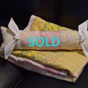 Baby Yellow & Pink Quilt with Matching Pillow